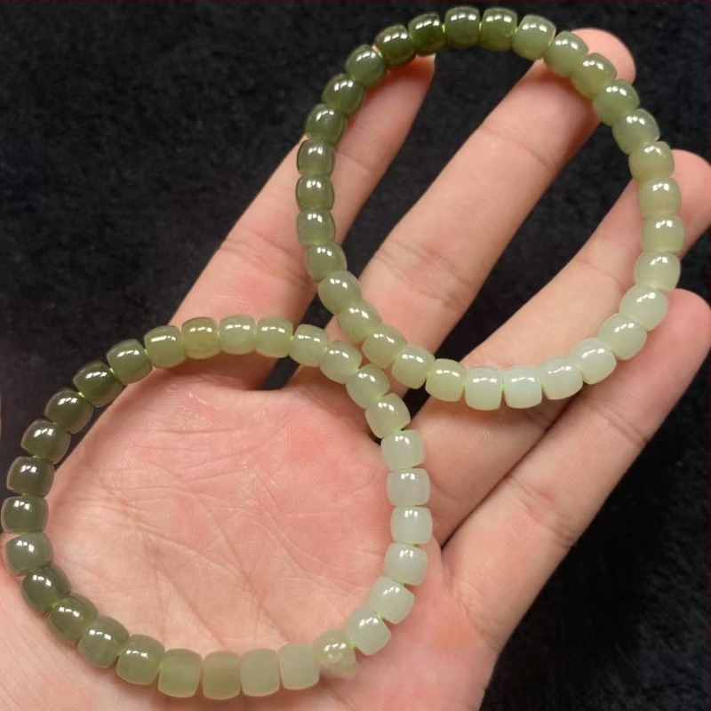 Βραχιόλι Hetian Jade με διαβάθμιση, γεωμετρικός σχεδιασμός, unisex