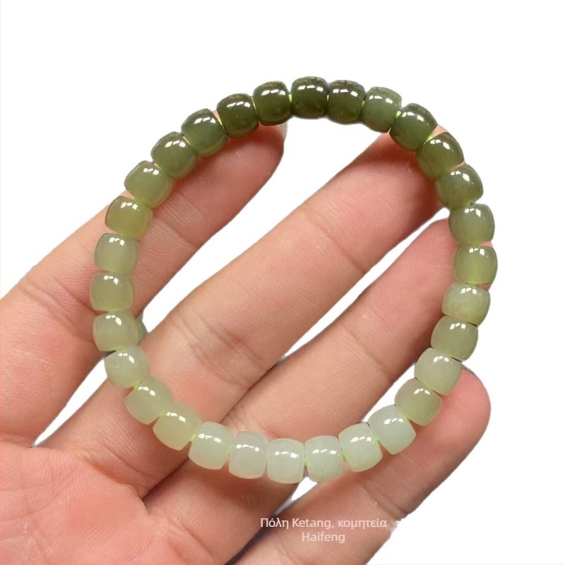 Βραχιόλι Hetian Jade με διαβάθμιση, γεωμετρικός σχεδιασμός, unisex