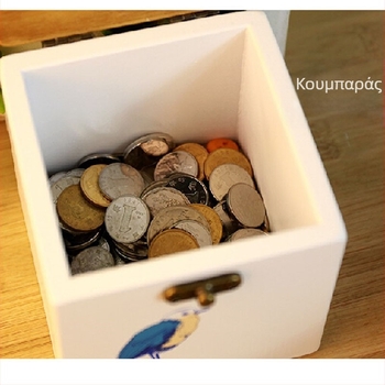 Ξύλινος κουμπαράς σε σχήμα μπλε πουλί και επιτραπέζιο κουτί αποθήκευσης – δημιουργική επιλογή για μαθητές