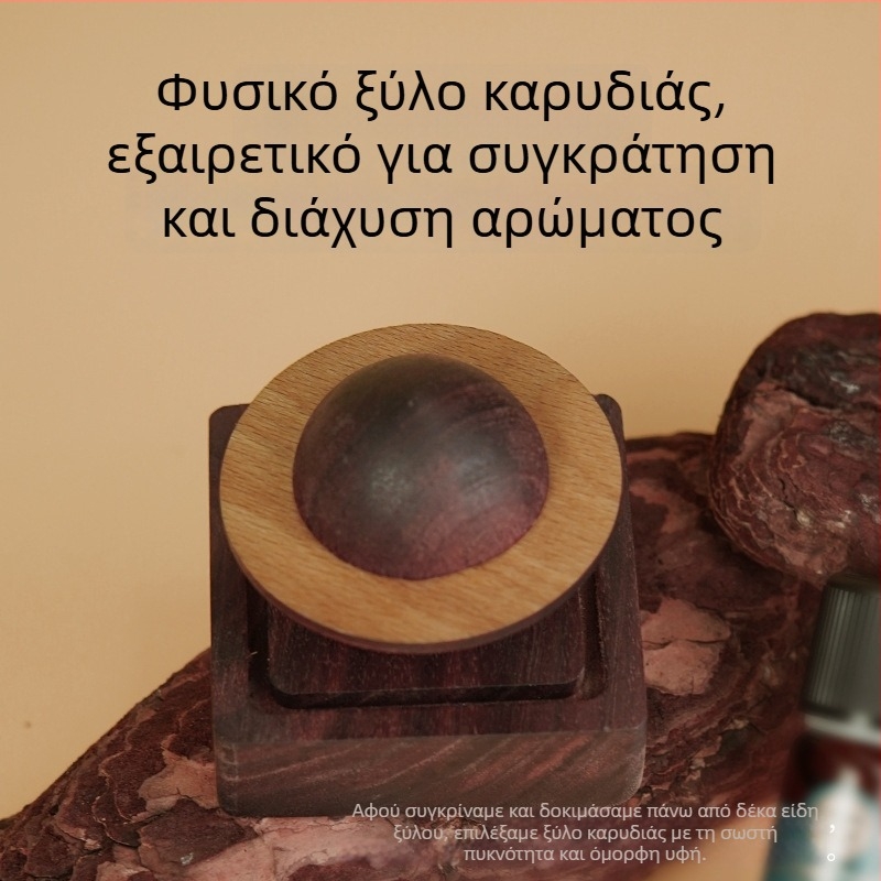 Αρωματοδιαχυτής σε σχήμα πλανήτη από μαύρη καρυδιά – χωρίς φλόγα, ξύλινο διακοσμητικό για αυτοκίνητο και σπίτι, δημιουργικός εσωτερικός διαχυτής αρωμάτων