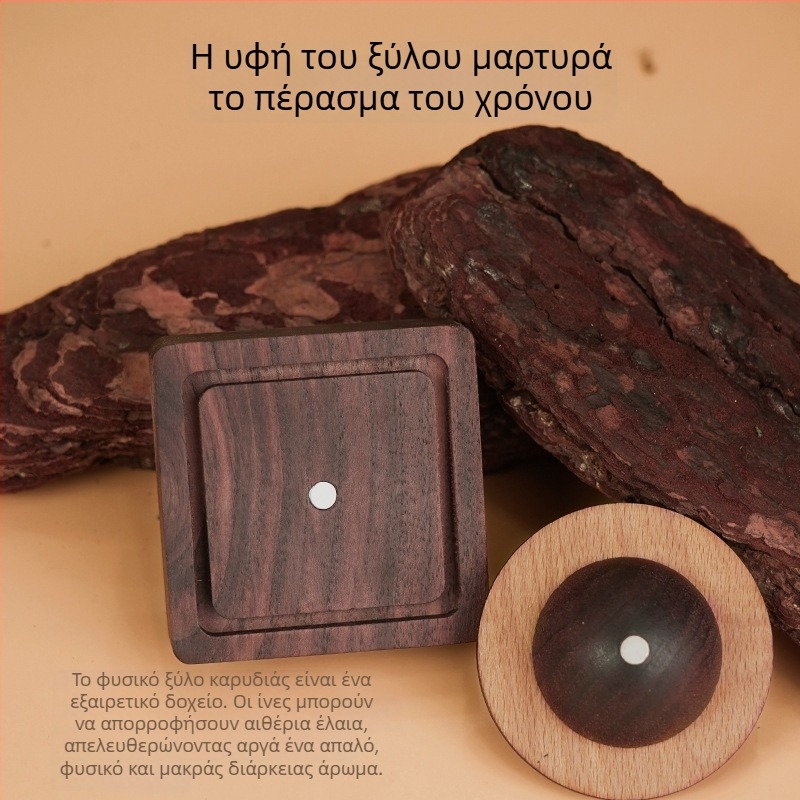 Αρωματοδιαχυτής σε σχήμα πλανήτη από μαύρη καρυδιά – χωρίς φλόγα, ξύλινο διακοσμητικό για αυτοκίνητο και σπίτι, δημιουργικός εσωτερικός διαχυτής αρωμάτων