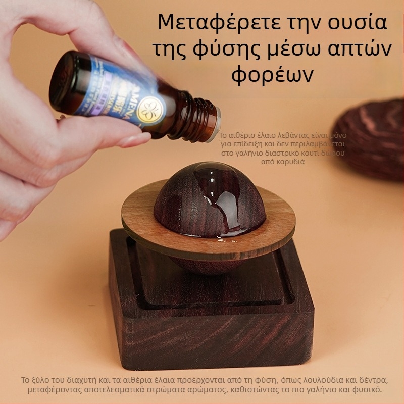 Αρωματοδιαχυτής σε σχήμα πλανήτη από μαύρη καρυδιά – χωρίς φλόγα, ξύλινο διακοσμητικό για αυτοκίνητο και σπίτι, δημιουργικός εσωτερικός διαχυτής αρωμάτων