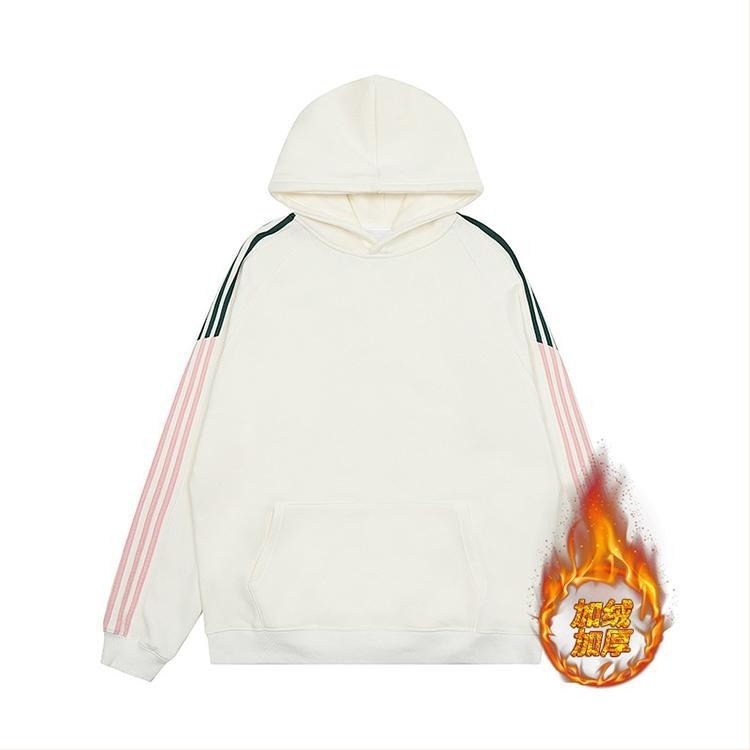 Φούτερ Raglan με τρεις ρίγες, αμερικανικού στυλ, casual, μακρυμάνικο, βαρύ κουκούλα για φθινόπωρο-χειμώνα