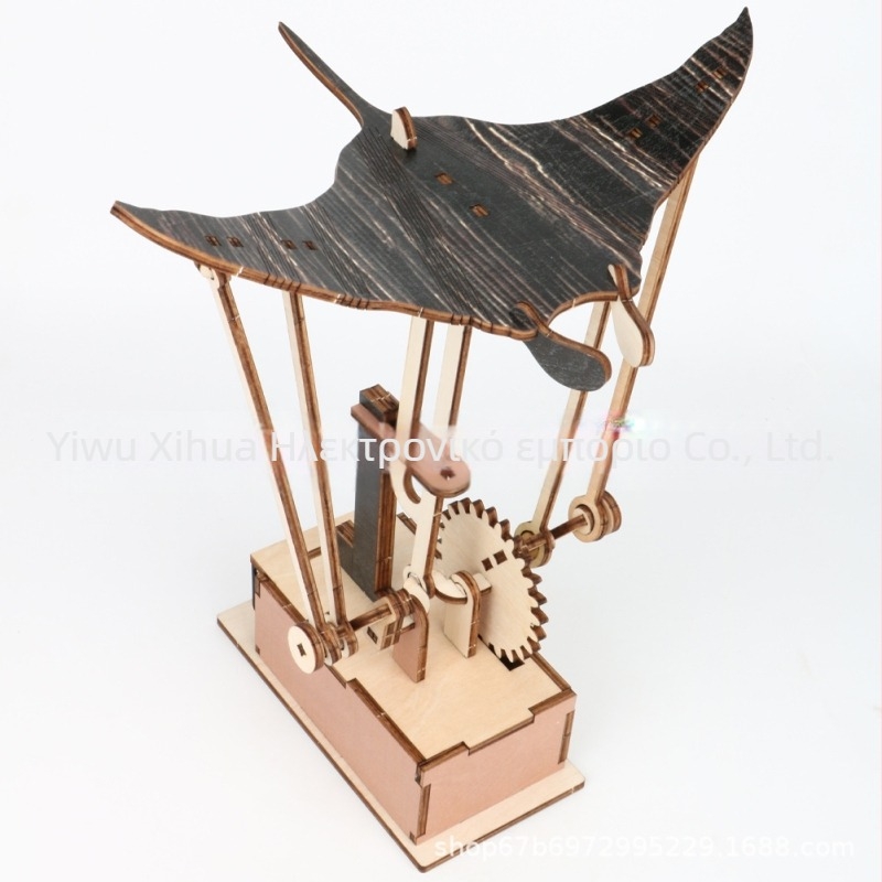Χειροποίητο Ξύλινο Manta Ray Automaton διακοσμητικό