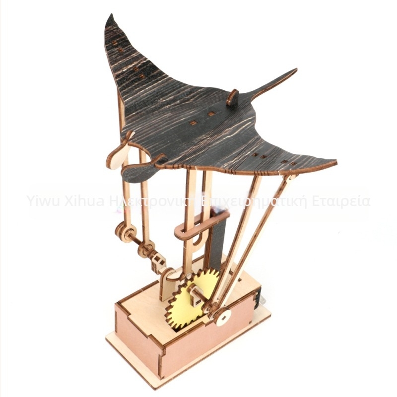 Χειροποίητο Ξύλινο Manta Ray Automaton διακοσμητικό