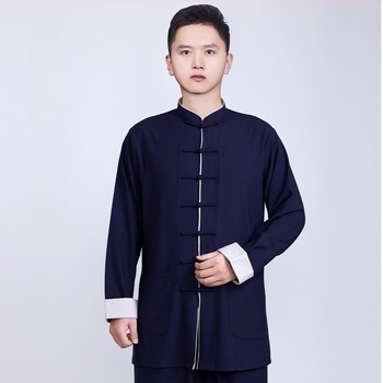 Unisex Taijiquan Ρούχο Προπόνησης - Υψηλής Ποιότητας Ύφασμα Βαμβάκι-Λινό, Άνοιξη και Φθινόπωρο, Κινέζικού Στυλ