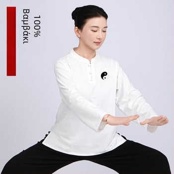 Xiaohe Mountain βαμβακερή κοντομάνικη μπλούζα Ταϊ Τσι για προπόνηση Ταϊ Τσι и Μπαντουάντζιν, unisex, καλοκαίρι