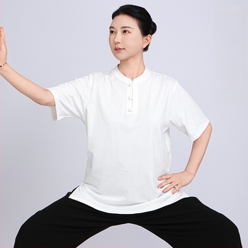 Xiaohe Mountain βαμβακερή κοντομάνικη μπλούζα Ταϊ Τσι για προπόνηση Ταϊ Τσι и Μπαντουάντζιν, unisex, καλοκαίρι