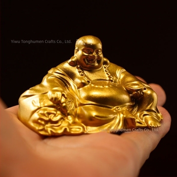 Διακοσμητικό κράμα Maitreya Buddha για οικιακή λατρεία και σαλόνι, μεταλλικό επιτραπέζιο αγαλματάκι του Χαμογελαστού Βούδα