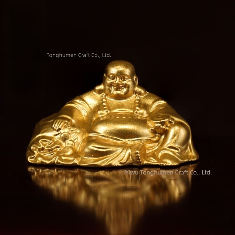 Διακοσμητικό κράμα Maitreya Buddha για οικιακή λατρεία και σαλόνι, μεταλλικό επιτραπέζιο αγαλματάκι του Χαμογελαστού Βούδα