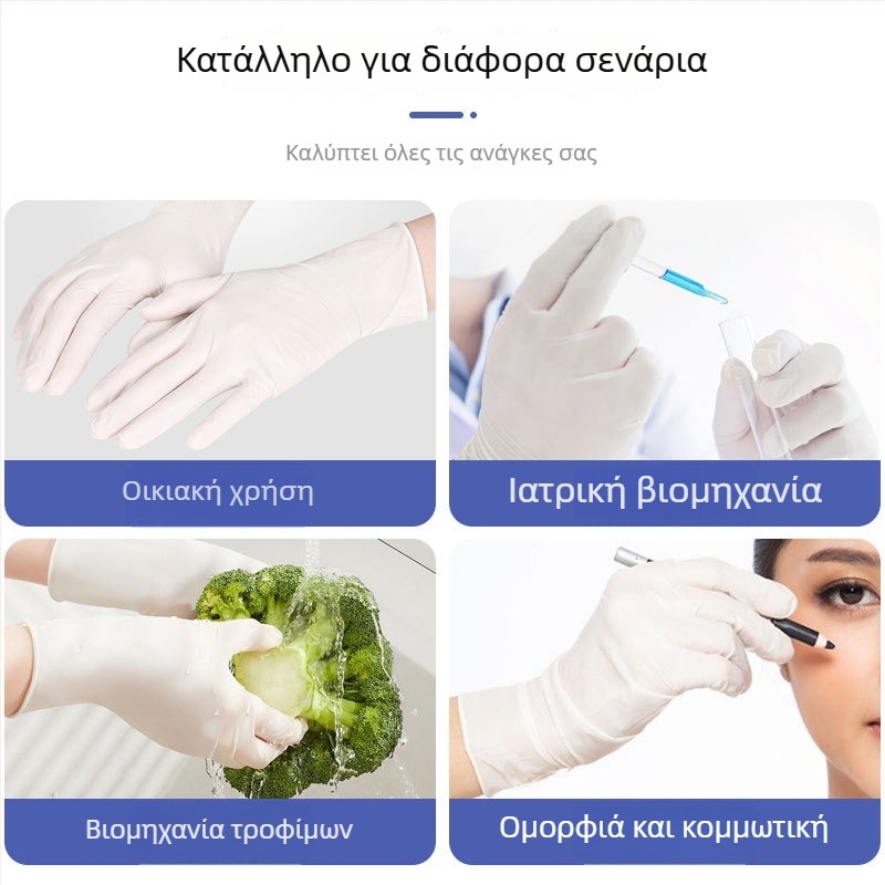Μίας χρήσης γάντια από λατέξ χωρίς σκόνη, παχύτερα, για ιατρικές εξετάσεις και προστασία στο σπίτι