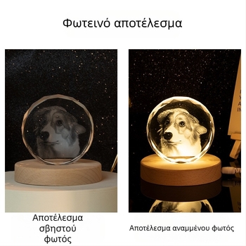 Δημιουργικό διακοσμητικό κρύσταλλο με εσωτερικά χαραγμένη φωτογραφία, DIY σχέδιο, ξύλινη βάση, δώρο γραφείου/τραπεζιού, χονδρική πώληση