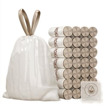 Σακούλες απορριμμάτων με κορδόνι, μεγάλου μεγέθους, ανθεκτικές, κατάλληλες για κουζίνα, φοιτητικό δωμάτιο και οικιακή χρήση