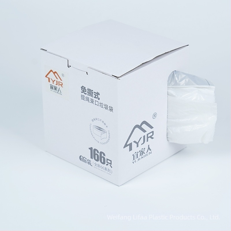 Σακούλες απορριμμάτων με κορδόνι, σε συσκευασία σε κουτί, για κουζίνα και οικιακή χρήση, παχιές από PE, μίας χρήσης
