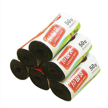 Μαύρες μιας χρήσης σακούλες απορριμμάτων, τύπος ρολού με διάτρηση, μεγέθους 45 × 50 cm, κατάλληλες για ξενοδοχεία και εστιατόρια