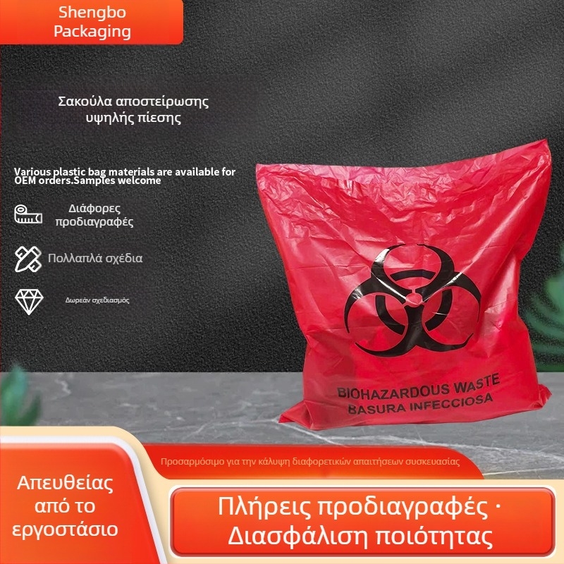 Σάκοι αποστείρωσης με υψηλή πίεση για βιοϊατρικά απόβλητα, επικίνδυνα απόβλητα и εργαστηριακές σακούλες συλλογής