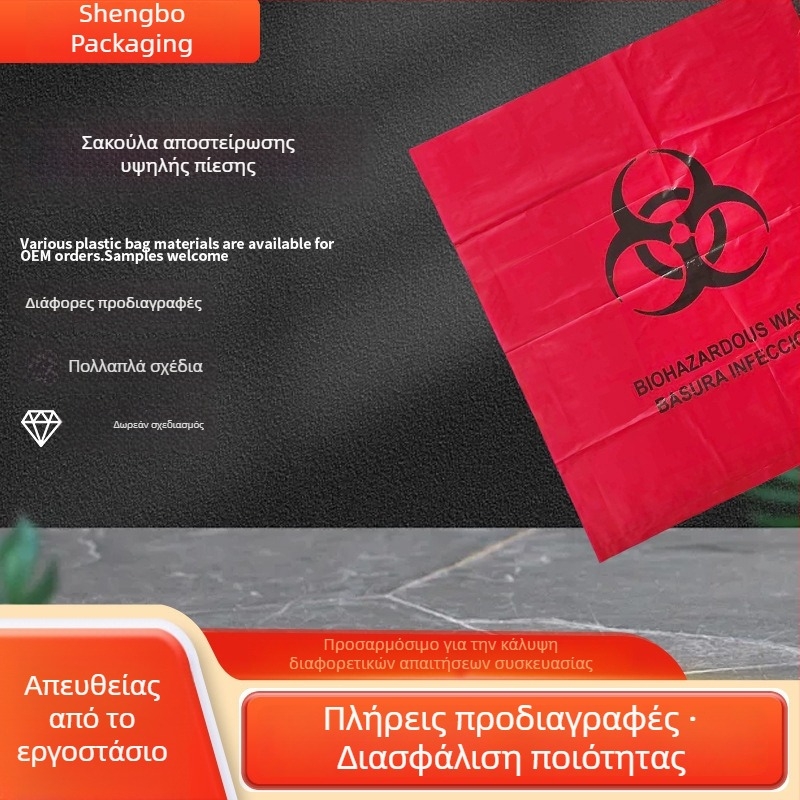 Σάκοι αποστείρωσης με υψηλή πίεση για βιοϊατρικά απόβλητα, επικίνδυνα απόβλητα и εργαστηριακές σακούλες συλλογής