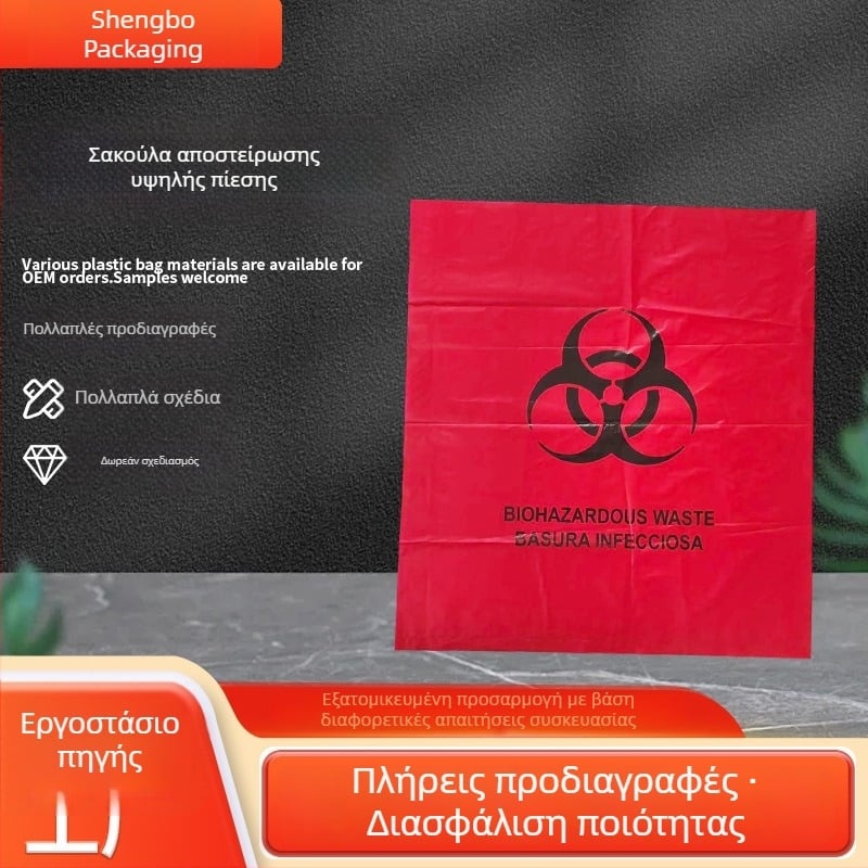 Σάκοι αποστείρωσης με υψηλή πίεση για βιοϊατρικά απόβλητα, επικίνδυνα απόβλητα и εργαστηριακές σακούλες συλλογής