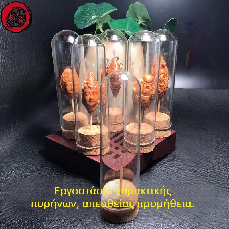 Κρυστάλλινο κάλυμμα εμφάνισης για γλυπτά από πυρήνες ελιάς, σφραγιζόμενο δοχείο με ξύλινο καπάκι για προβολή και αποθήκευση