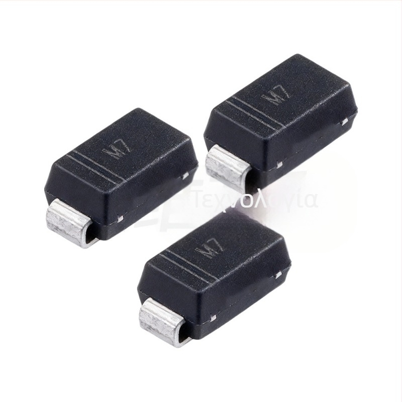 Μ7 διόδος ορθοποιητής SMA (DO-214AC) σε πακέτο, αντίστροφη τάση 1 kV, 1 A ρεύμα