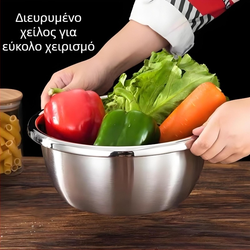 Πολύ παχύ μπολ από ανοξείδωτο ατσάλι 304 για πλύσιμο λαχανικών, ανάμειξη στην κουζίνα, μαγείρεμα, σούπα, δοχείο καρυκεύματος και ανάδευση αυγών