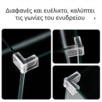 Ακρυλικό προστατευτικό γωνίας για ενυδρείο, ελαστικό, διαφανές, με ορθογώνιο τρίγωνο σχέδιο