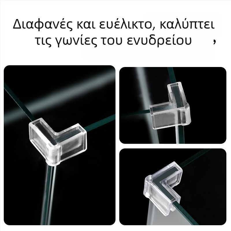 Ακρυλικό προστατευτικό γωνίας για ενυδρείο, ελαστικό, διαφανές, με ορθογώνιο τρίγωνο σχέδιο