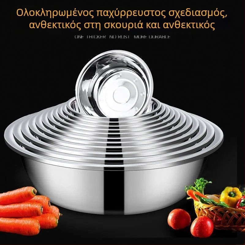 Wow Custom ανοξείδωτη λεκάνη μεγάλου μεγέθους για πλύσιμο λαχανικών, σούπα, κουζίνα, εστιατόριο, οικιακή χρήση