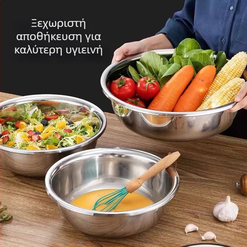 Επιπλέον παχιά λεκάνη από ανοξείδωτο ατσάλι, μεγάλη χωρητικότητα για οικιακή και επαγγελματική χρήση, κατάλληλη για πλύσιμο λαχανικών, ρούχων και μπάνιου.