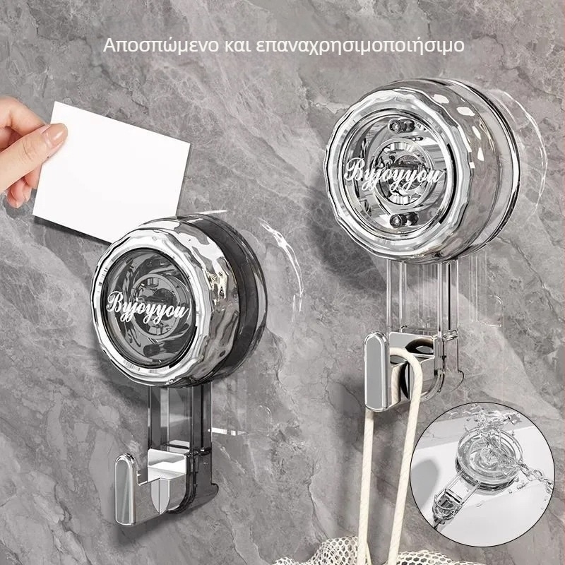 Γάντζος με περιστροφική βάση αναρρόφησης, χωρίς διάτρηση, 3–5 kg φορτίο, κατάλληλος για πόρτες κουζίνας και τοίχους μπάνιου, κρεμάστρα ρούχων