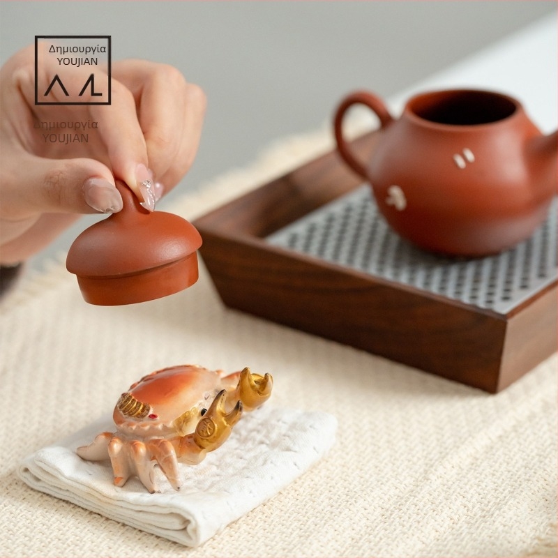 Καβούρι-tea pet με αλλαγή χρώματος για οικιακή και επαγγελματική χρήση, διακόσμηση χώρου τσαγιού, ρετρό επιτραπέζιο διακοσμητικό
