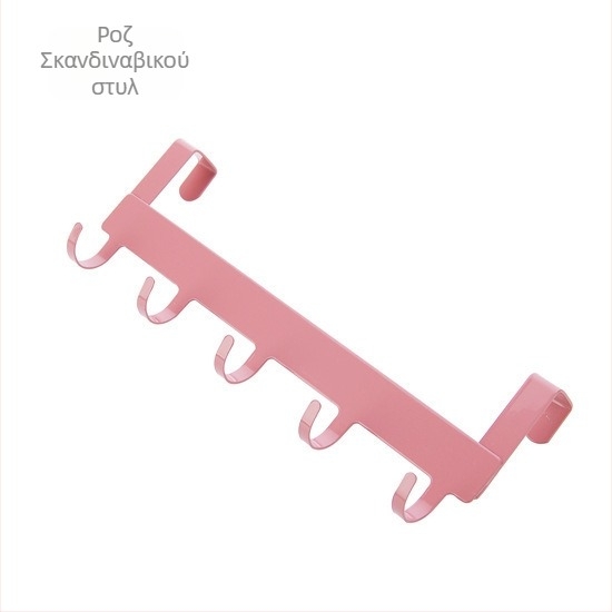 Κρεμάστρες πόρτας χωρίς διάτρηση, πολλαπλών χρήσεων μεταλλικές για μπάνιο και κουζίνα, σετ 5 τεμαχίων