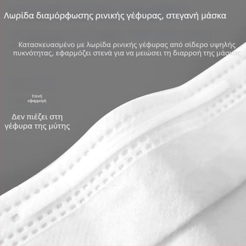 Λευκές μάσκες μίας χρήσης, 50 τεμάχια