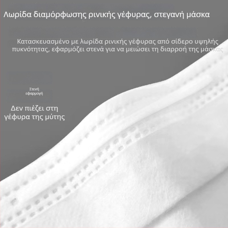 Λευκές μάσκες μίας χρήσης, 50 τεμάχια