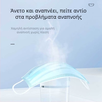 Μάσκα χειρουργική ιατρική για ενήλικες, μιας χρήσης, τριών επιπέδων, με μη υφαντό ύφασμα Melt-Blown, αποστειρωμένη, σε συσκευασία 10 τεμαχίων
