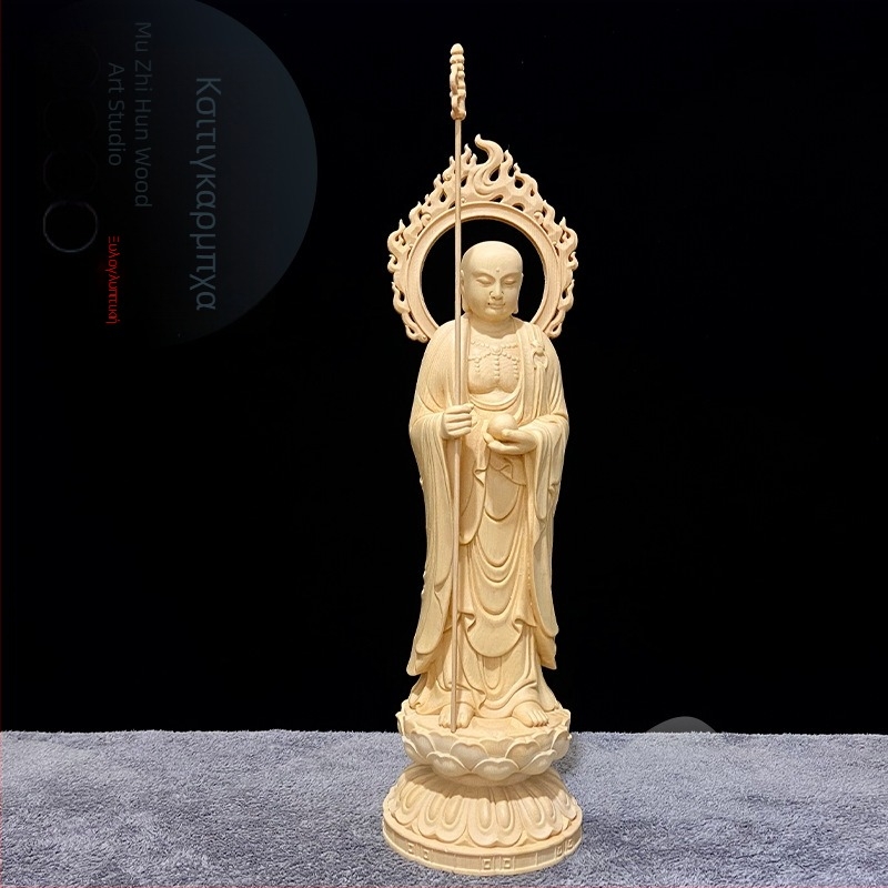 Ksitigarbha Bodhisattva Ξύλινο Άγαλμα για Διακόσμηση Σαλονιού
