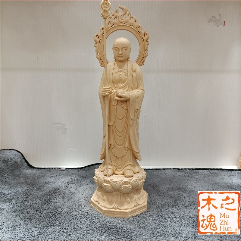 Ksitigarbha Bodhisattva Ξύλινο Άγαλμα για Διακόσμηση Σαλονιού