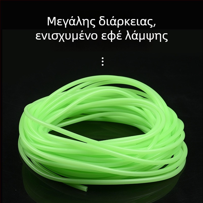 Λαμπερή σωληνάρα για αλιεία στη θάλασσα – σωλήνας από σιλικόνη για αγκίστρι και γραμμή, πράσινο φως νυχτερας