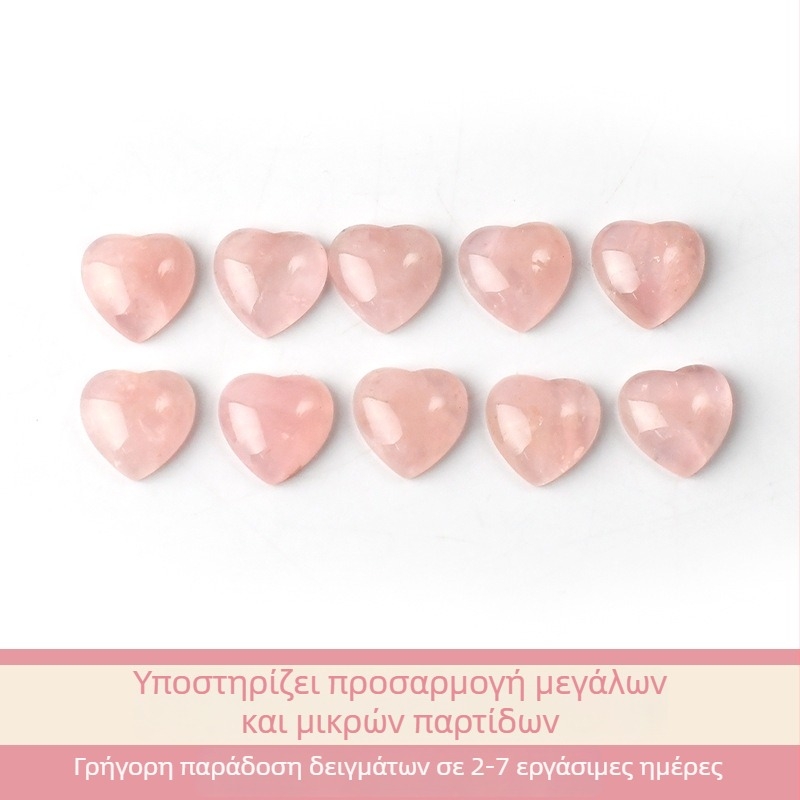 Φυσικός ροζ κρύσταλλος σε σχήμα καρδιάς με καμπόσον, ελεύθερος λίθος για κολιέ ή δαχτυλίδι, ημιτελής κρύσταλλος κοσμήματος
