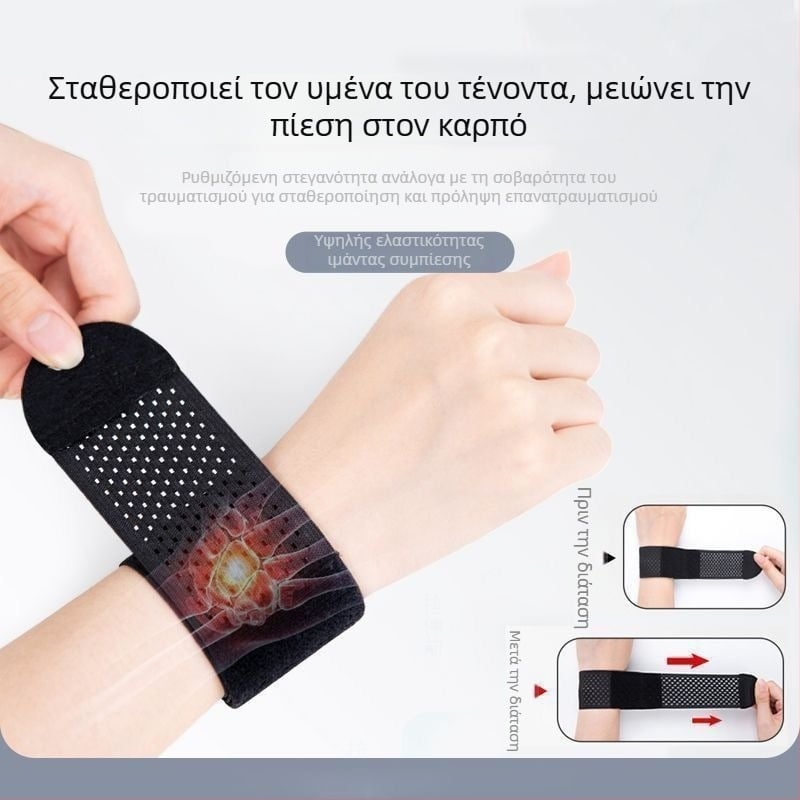 Υποστήριξη καρπού για διάστρεμμα με θήκη τένοντα – γυναικείος και ανδρικός αθλητικός θερμαινόμενος επίδεσμος καρπού