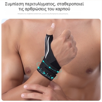 Διαθέσιμο σε απόθεμα, ελαφρύ συμπιεστικός νάρθηκας αντίχειρα-καρπού για πρόληψη διαστρέμματος, προστασία καρπού με στήριξη του περιτονώδους τένοντα, unisex αθλητικό αξεσουάρ χεριού