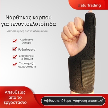 Αεριζόμενος νάρθηκας καρπού με περιέλιξη αντίχειρα, κατάλληλος για αριστερό ή δεξί χέρι, σταθεροποίηση σε διαστρέμματα και κατάγματα, υποστήριξη τένοντα