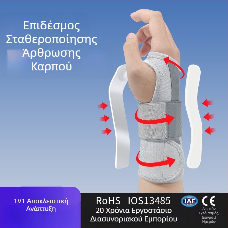 Ιατρικού βαθμού νάρθηκας καρπού για σταθεροποίηση της άρθρωσης, τραυματισμούς τένοντα και κατάγματα καρπού — προσαρμοζόμενο σετ