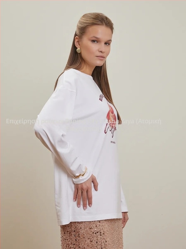 100% βαμβακερό μακρυμάνικο T-shirt, φθινοπωρινό 2025, χαλαρή γραμμή, ευρωπαϊκό-αμερικανικό στυλ, καθημερινό γυναικείο τοπ