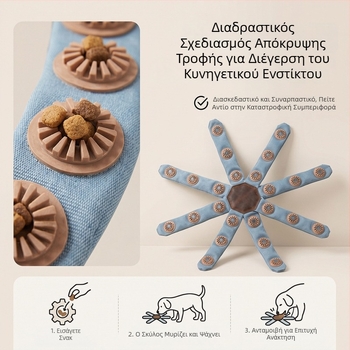 Παιχνίδι για σκύλους σε σχήμα χταποδιού με γέμισμα λιχουδιών — διαδραστικό εκπαιδευτικό παζλ για εξάσκηση όσφρησης