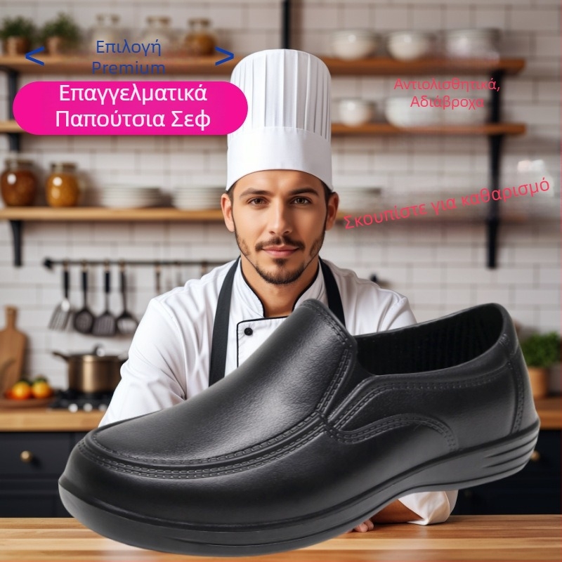 Παπούτσια σεφ unisex, αντιολισθητικά, αδιάβροχα, ανθεκτικά σε λιπαρά, για κουζίνα, ξενοδοχείο, καντίνα και εστιατόριο