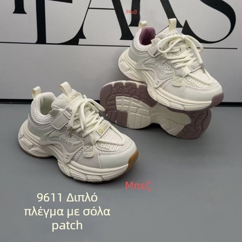 2026 Άνοιξη: Νέα παιδικά sneakers με διχτυωτή άνω, ελαφρύς και μαλακή σόλα, Velcro, unisex dad shoes σε μονόχρωμο σχέδιο
