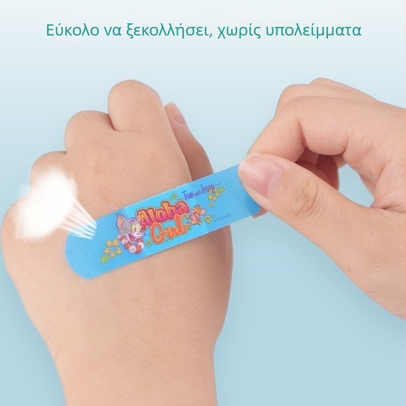 Haishi Hainuo Καρτούν επιδέσμεις για τραύματα, 100 τεμάχια (5 ανά πακέτο × 20 πακέτα), αιμοστατικά επιδέσμια, προστασία ποδιού από τριβή, ιατρική χρήση