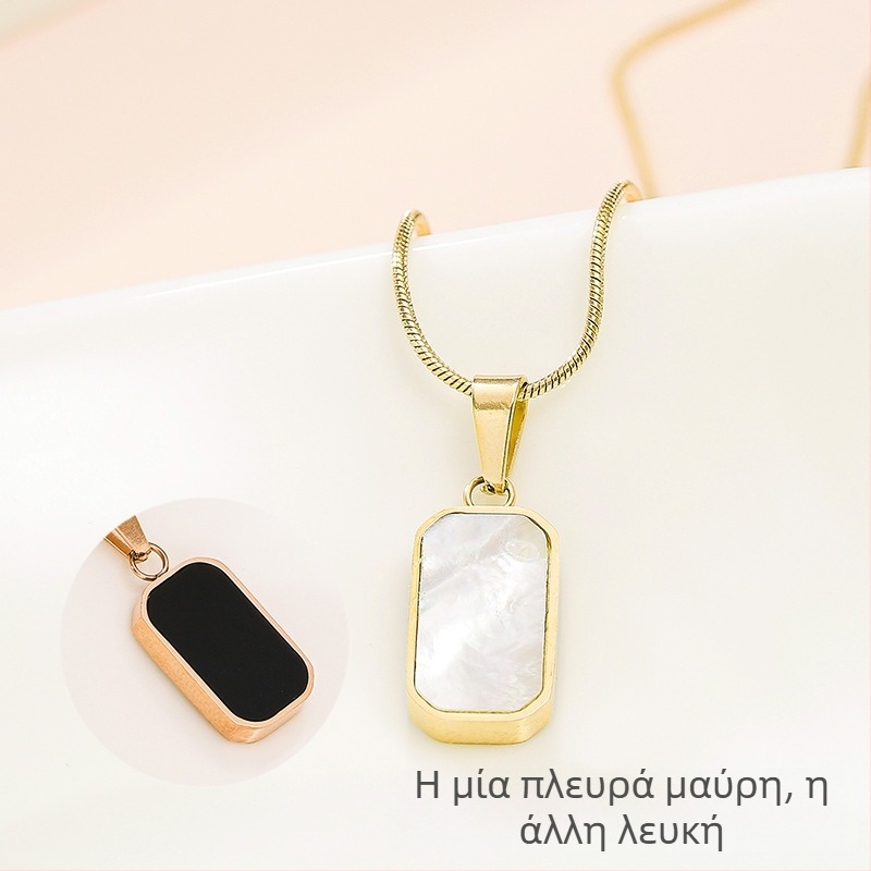 Κολιέ από λευκή μαργαριτόπετρα τετράγωνου σχήματος, γεωμετρική αλυσίδα με χάντρες, κομψό στυλ για στρώσεις, ανθεκτικό στο ξεθώριασμα, για γυναίκες