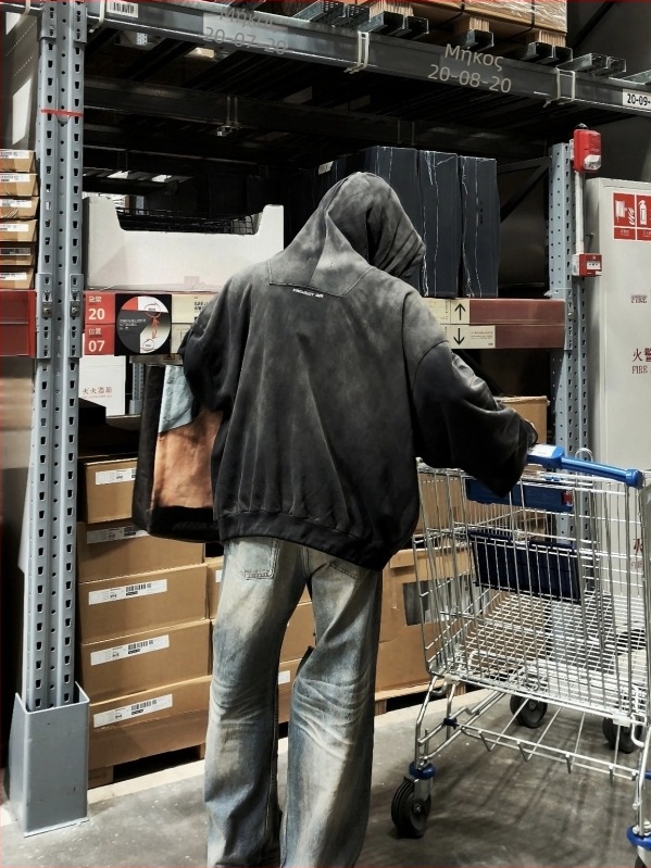 Grailz αντρικό φούτερ με κουκούλα για φθινόπωρο-χειμώνα, vintage πλυμένο φινίρισμα, εκτύπωση κεφαλής λεοπάρδαλης και γραμμάτων, σκισμένες λεπτομέρειες